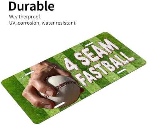 Seam Fastball Baseball Front License Plate 6" * 12" for Women