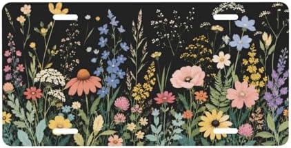 Wild Flowers License Plate - 6x12 Inch Aluminum Novelty Decorative Vanity Metal Front Car Plate for Women Men by Unknown
