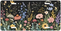 Wild Flowers License Plate - 6x12 Inch Aluminum Novelty Decorative Vanity Metal Front Car Plate for Women Men by Unknown
