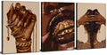 Black Girl Canvas Wall Art Living Room Modern Abstract Gold Jewelry Accessories Canvas Painting African Female Framed Artwork Woman Room Decor Living Room Bathroom Fashion Home Decorations 16x24 3Pcs by sunfrower