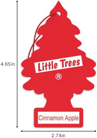 LITTLE TREES Car Air Freshener, 4 Count (Pack of 6), Cinnamon Apple