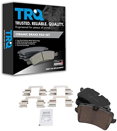 TRQ Rear Brake Pads Ceramic Hardware Wear Sensor