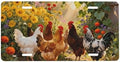 Rooster Garden Oil Painting Front License Plate 6" * 12" for Women