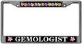 GND Gemologist Metal License Plate Frame Chrome,Gemologist Profession Metal Chrome License Plate Frame Stainless Steel Black License Plate Frame for US Vehicles