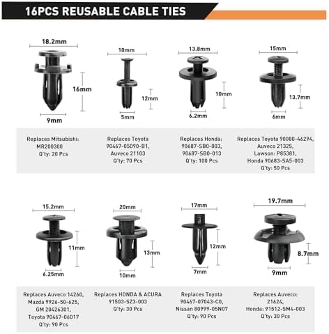 GOOACC 855Pcs Car Push Retainer Clips & Auto Fasteners Assortment - Image 4