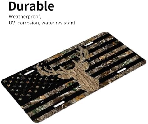 Camouflage Deer Leaves Front License Plate 6" * 12" for Women