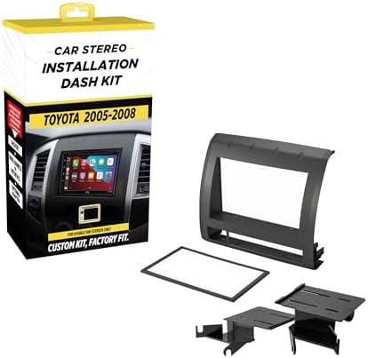 Scosche TA2053BKB Compatible with 2005-2011 Toyota Tacoma Double Din Dash Kit (Black)