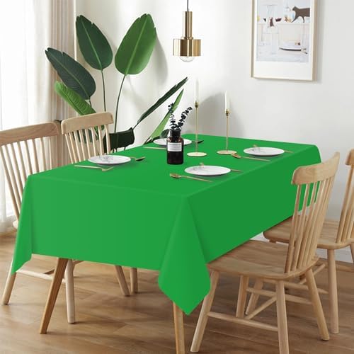 QIKSION 2 Pack Green Table Cloth Plastic, Green Disposable Tablecloth - Image 2