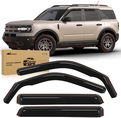 Nilight in Channel Rain Guards for Ford Bronco Sport 2021-2025, 4PCS