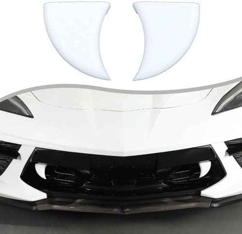 Car Fangs Car Teeth Decor Compatible with Corvette C8 Stingray 2020-2024 Halloween Vampire Fangs Teeth for car- Mounts to Front Grille on Vehicles ABS DIY Sticker Accessories 2PCS (White)