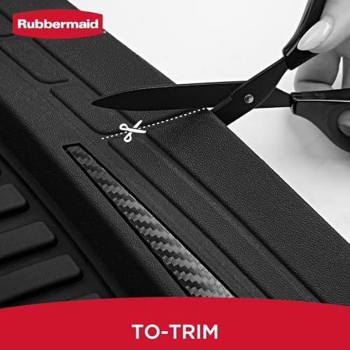 Rubbermaid Car Floor Mats Full Set – Premium All-Weather Car Mat with Brushed Aluminum Inserts, Universal Trim-to-Fit Design, Anti-Slip Backing for Cars, SUVs, Trucks, and Vans