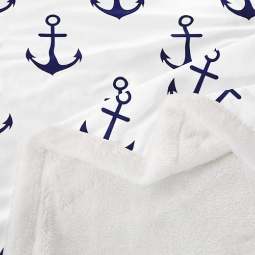 Castle Fairy Nautical Anchor Throw Blanket Arrow Ocean Navigation Fleece Flannel Blankets Kids Boys Girls Room Decor Anchors Bed Blankets for Bed Sofa Couch Black White Plush Blanket Twin 60"x80" - Image 6