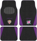 ED HARDY Tiger Print Car Floor Mats, Carpet Floor Mats with Purple Leather Design, Automotive Car Mats with Built-in Heel Pad & Anti-Slip Backing, Fits Most Cars, SUVs & Trucks, Durable & Odorless