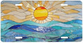 Stained Glass Ocean Beach Front License Plate 6" * 12" for Women