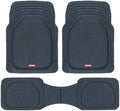 Motor Trend FlexTough Floor Mats for Cars, Blue Deep Dish All-Weather Car Mats, Waterproof Trim-to Fit Automotive Floor Mats for Cars Trucks SUV, Universal Floor Liner Car Accessories