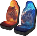 Cool Tiger Car Seat Covers Breathable Front Seat Covers Easy Installation Stretch Polyester Fabric Cover Protection Interior Accessories Universal Fit Most Cars SUV