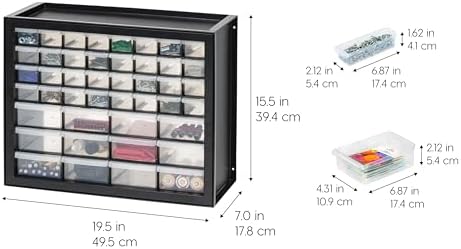 IRIS USA 44-Drawer Small Parts Storage Cabinet, Crafts, Made in USA, Black - Image 3