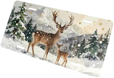 Deer Snow Front License Plate Car Decorative License Plates