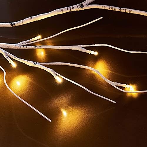 Hairui Birch Garland with Lights 6FT 48 LED Battery Operated, Lighted Twig Vine with Timer for Christmas Home Fireplace Decoration Indoor Outdoor Use - Image 2