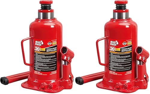 BIG RED T92003B Torin Hydraulic Welded Bottle Jack, 20 Ton (40,000 lb) Capacity, Red (Pack of 2) by BIGRED