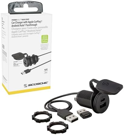 Scosche PowerVolt Dash Port 27W USB-C Car Charger with Data Pass-Through