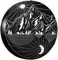 Spare Tire Cover Campsite Mountains with Sun Moon Wheel Tire Covers Waterproof Dust-Proof Wheel Tire Protector Weatherproof Tyre Covers Universal for RV SUV Truck Trailer Off-Road Car Camping 16 Inch