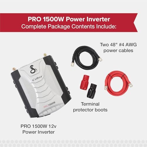 Cobra PRO 1500W Professional Grade Power Inverter, Portable – 1500-Watt Car Charger, 4 Grounded AC Outlets, 2 Fast Charge USB Ports and Remote Controller (CPIALCDG1) Compatible - Image 5
