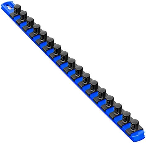 Ernst Manufacturing 18-Inch Magnetic Socket Organizer with 17 1/2-Inch Twist Lock Clips, Blue (8405M-Blue-1/2) by ErnstManufacturingInc