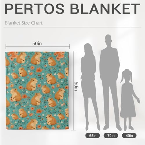 Jekeno Capybara Animals Throw Blanket Gifts for Women Man 50"x60" - Image 4