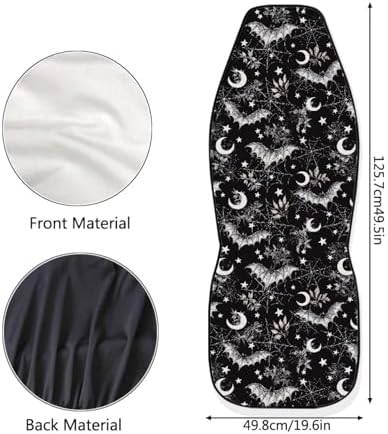 Halloween Bat Car Seat Covers Sets of 2 Vehicle Front Seat Cushions Crescent Automobile Seat Protector Car Seat Pad Mat Auto Interior Protection for Women Men,Easy to Install