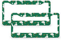 White Geese Ducks 2 Holes Aluminum License Plate Frames 2Pcs Solid Rust-Proof Camomile Flowers Standard US Car License Plate Frame Cover Holder Universal for Women&Man 12.2x6.3 in
