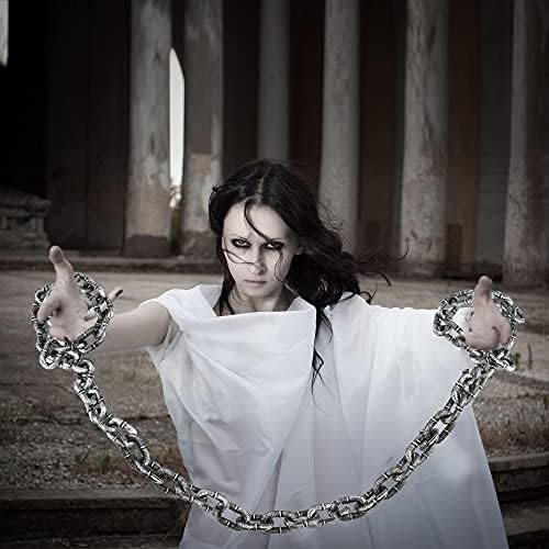 10 Pack 6 Feet Halloween Chains Plastic Prison Chains Props for Halloween Haunted House Decor Role Playing Props