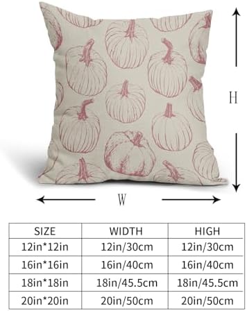 Pink Pumpkin Fall Pillow Covers 22x22 Set of 2 Autumn Themed Thanksgiving Harvest Print Decorative Throw Pillows Outdoor Farmhouse Pillowcases Cushion Case Seasonal Decor for Couch Sofa Bed - Image 5