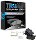 TRQ Front Ceramic Brake Pad Set Includes Contact Point Grease and Hardware