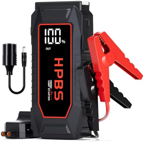 Car Jump Starter - 8000A Peak Jump Starter Battery Pack with DC for Up to All Gas and All Diesel Engines, 12V Portable Battery Jump Starter with 3.0" LCD Display by HPBS