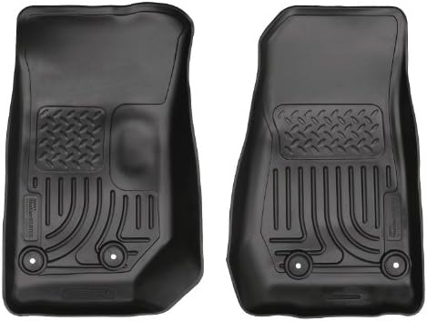 Husky Liners Weatherbeater Floor Mats | Fits 2014-2018 Jeep Wrangler JK | Front Row, 2-pc Black - 18041
