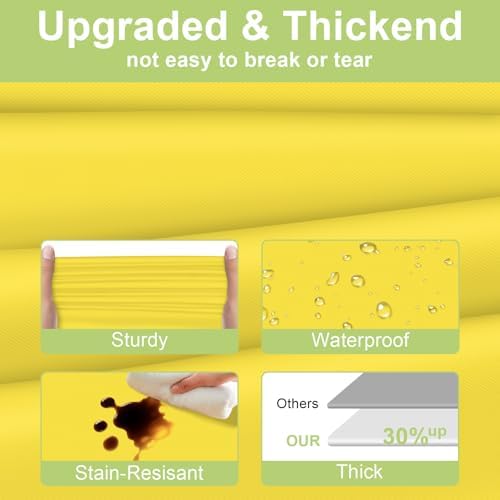 QIKSION 6 Pack Yellow Plastic Table Cloths Disposable, Yellow Tablecloth - Image 3