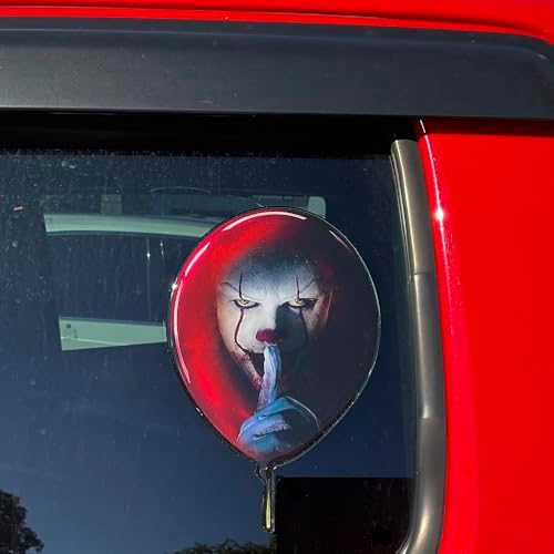 Fan Emblems Horror Movie Domed Transparent Car Decals – Officially Licensed Slasher Film Characters (Pennywise)