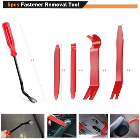 GOOACC 120PCS Car Bumper Push Retainer Clips & Nylon Fasteners Rivet Kit 6mm 7.6mm 8mm 8.8mm 10mm Door Trim Panel Clips, 5PC Fastener Remover - Image 6