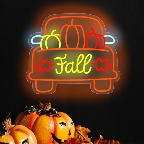 Thanksgiving Pumpkin Carriage Neon Sign Fall Truck LED Light - Image 2
