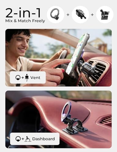 LISEN for iPhone 18 Pro Max Car Mount Holder Magnets Magnetic for MagSafe Car Mount Vent Dashboard Magnet Cell Phone Holder Mounts Car Accessories fit iPhone 18 Pro Max 17 16 15 14 13 12 Purple