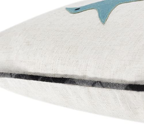 JWH Bird Throw Pillow Cover 14x24 Beige Turquoise Blue Grey - Image 6