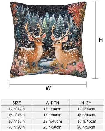 Winter Snowflake Reindeer Forest Throw Pillow Covers 18x18 inch Set of 2 Christmas Pillow Case Cushion Cover for Home Sofa Couch Living Room Car Decor - Image 3