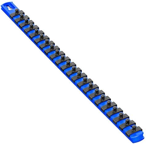 Ernst Manufacturing 18-Inch Magnetic Socket Organizer with 22 1/4-Inch Twist Lock Clips, Blue (8403M-Blue-1/4) by ErnstManufacturingInc