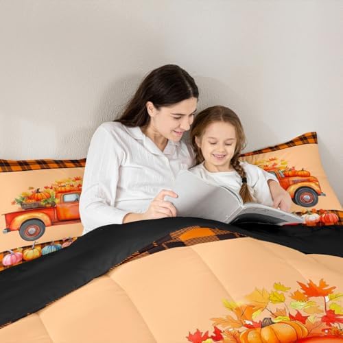 Cartoon Car Comforter Set Kids Boys, Gold Leaves Autumn Theme Twin - Image 6