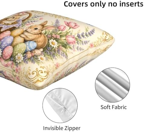 Happy Easter Throw Pillow Covers 18x18 inch Set of 2 - Image 5
