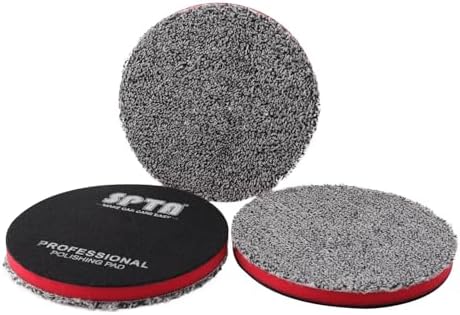 SPTA 6"(150MM) Microfiber Cutting Pads, 3PCS Soft Microfiber Wax Removal Pad, Detailing Wax Applicator Pad, for Waxing and Polishing&Scratch and Vortex Removal Pad by SPTA