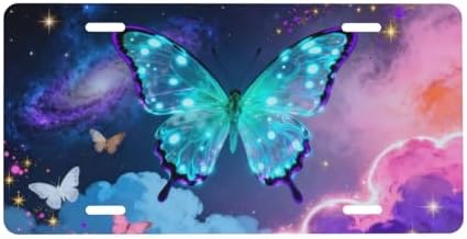 Butterfly Colorful Cute Front License Plate 6" * 12" for Women