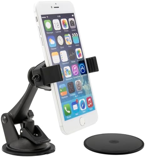 ARKON Mounts Mobile Grip 2 Phone Car Suction Mount | Strong Suction Mount | GPS Ready | 360° Adjustable Viewing | Compatible with iPhone, Samsung, Google, Huawei, & more | MG279