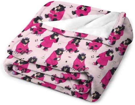 Socira Pink Funny Bear Blanket Throw Blanket Pink Funny Bear Gifts for Women Men Soft Sofa Throws for Travel Camping Bed Home Decor Car Birthday Gift 60"*80"（150 * 200cm） - Image 3